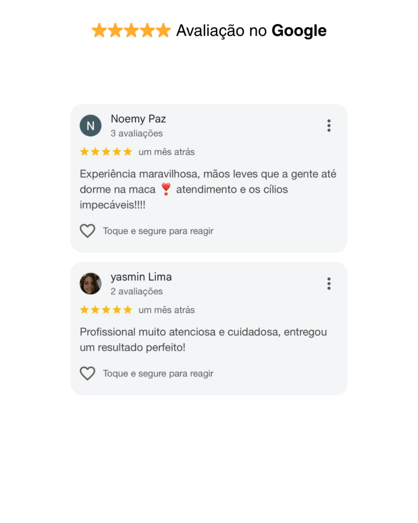 Segunda imagem de Avaliação no Google sobre extensão de cílios em Hortolândia