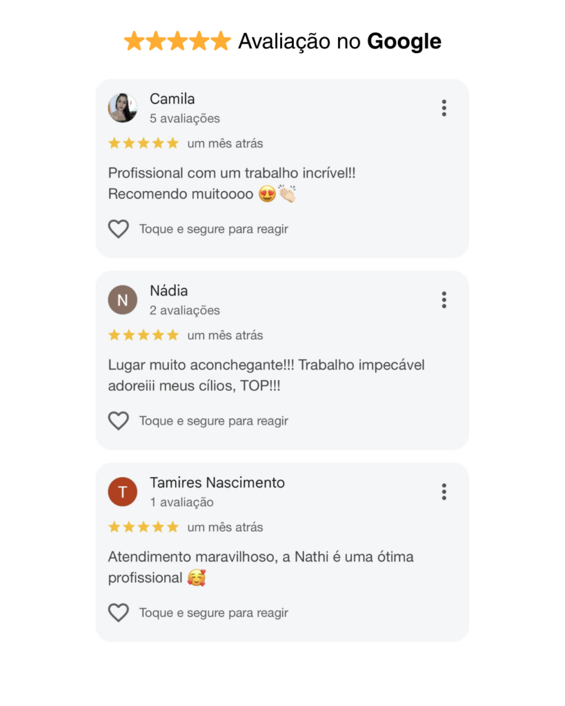 Terceira imagem de Avaliação no Google sobre extensão de cílios em Hortolândia